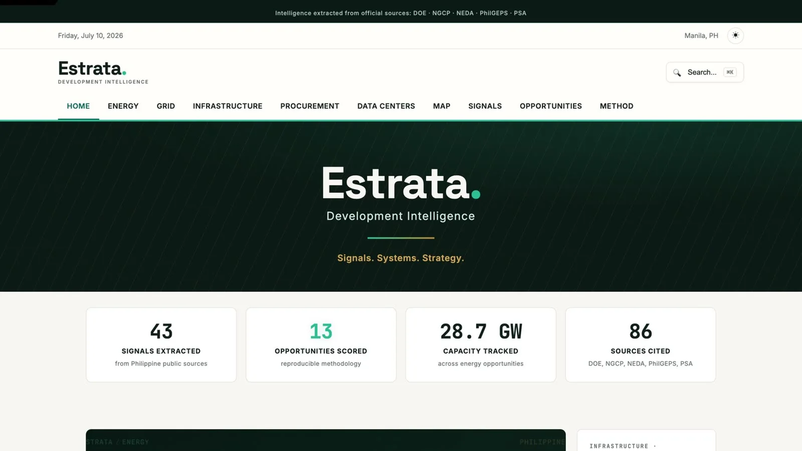 Estrata — Turning fragmented Philippine public data into investor-grade analysis.
