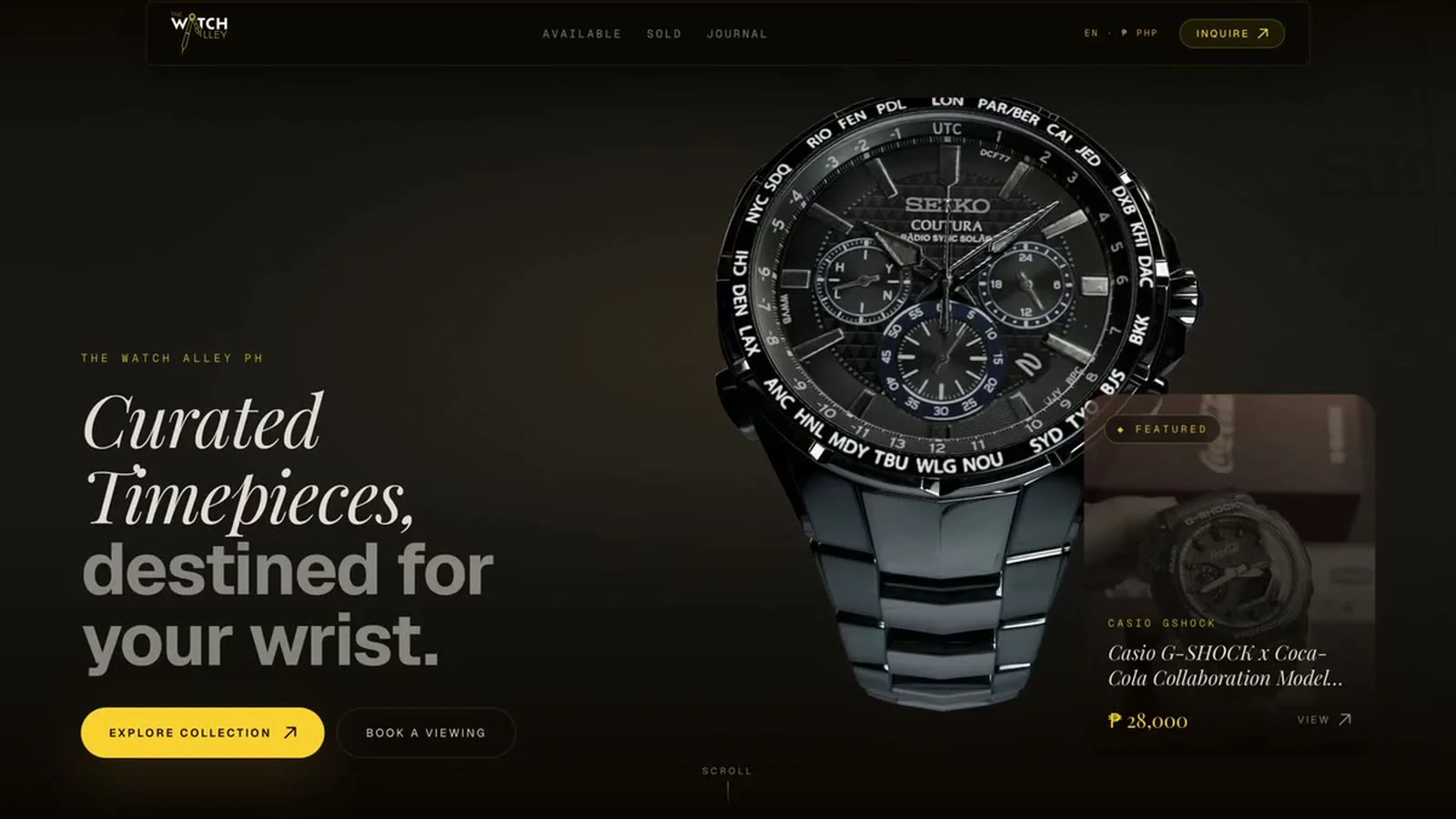 The Watch Alley — A conversion-focused storefront for Filipino watch collectors.