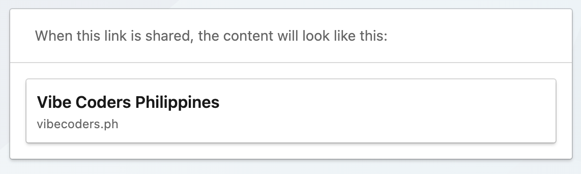 Before: Link preview without OG image showing blank gray box